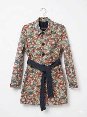 Liberty Art Fabrics Reversible Denim and Floral Print Jacket Medium